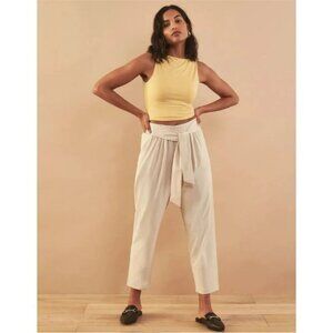 NWOT ADAY Easy Days Elastic Waist Pull-On Pleated Tapered Pant Tan XL